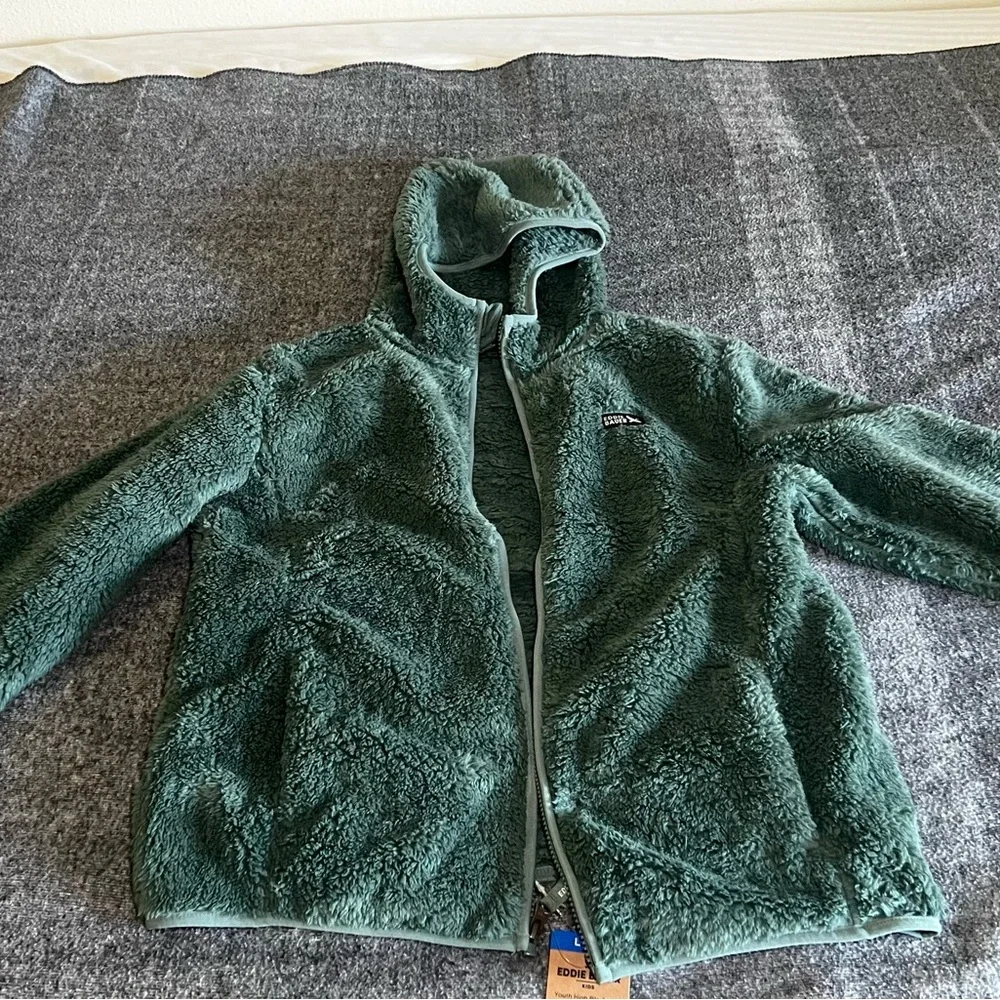 NWT‎ Eddie Bauer Boys Kid Quest Fleece Plush Green Winter Hooded Jacket